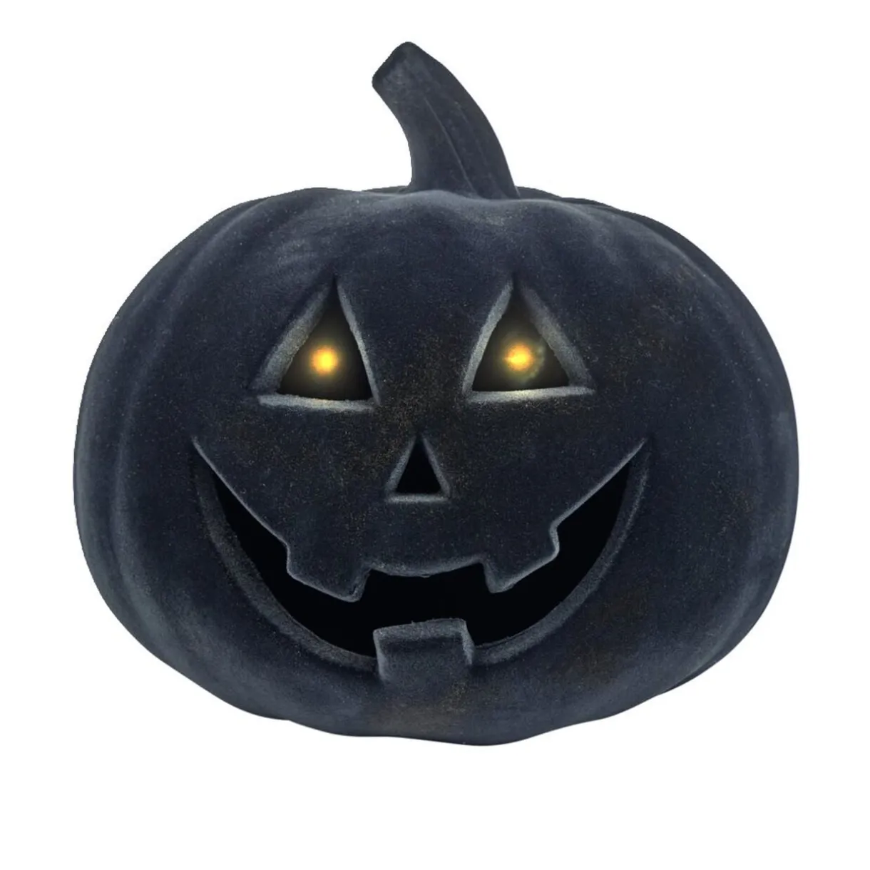 Citrouille Halloween LED floquée effet velours orange ou noire H21cm < Gifi Clearance