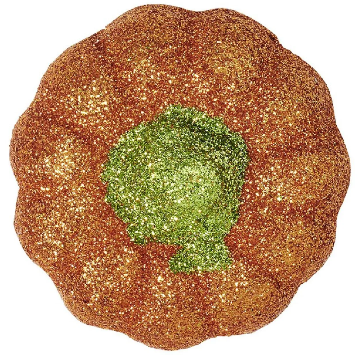 Citrouille pailletée orange et vert Halloween x4