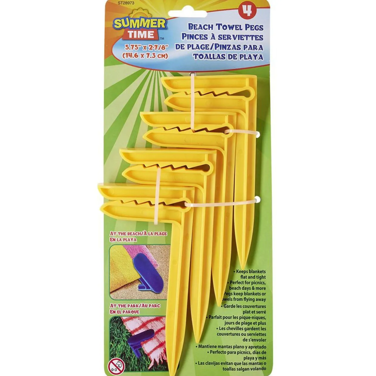 Clip pince pour serviette de plage Funky x4