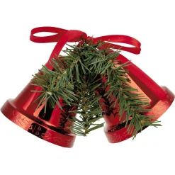Cloche de Noël à suspendre rouge x2