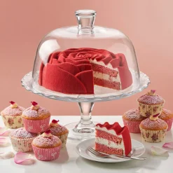 Cloche à gâteau en verre Ø26xH18,5cm avec support sur pied < Gifi Outlet