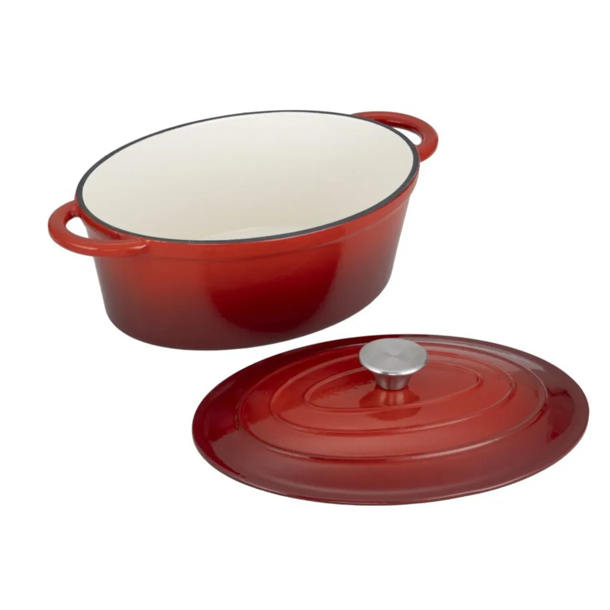 Cocotte ovale 4,3L fonte rouge tous feux dont induction 30x23xH11cm < Gifi New
