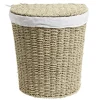 Coffre à linge jonc de mer beige 43L 36xH40x30cm