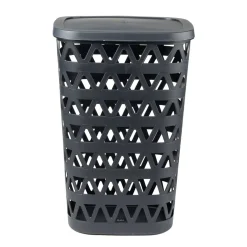 Coffre à linge Oceanna plastique bleu 55L