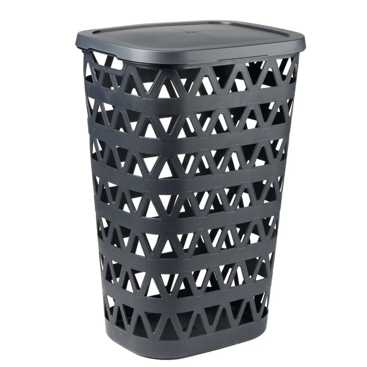 Coffre à linge Oceanna plastique bleu 55L