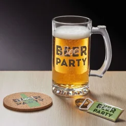 Coffret bière 3 pièces verre décapsuleur et sous-verre - 2 modèles