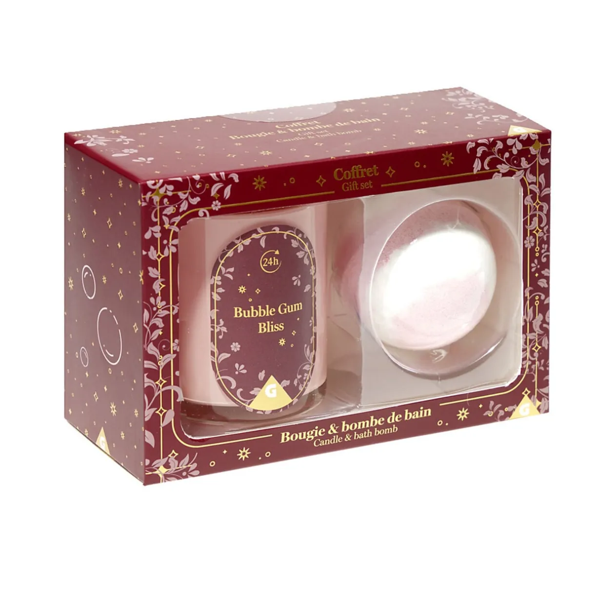 Coffret bougie x1 et bombe de bain x1 - 3 modèles < Gifi New
