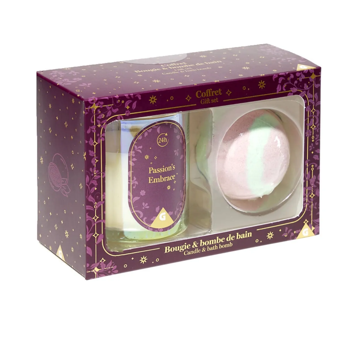 Coffret bougie x1 et bombe de bain x1 - 3 modèles < Gifi New