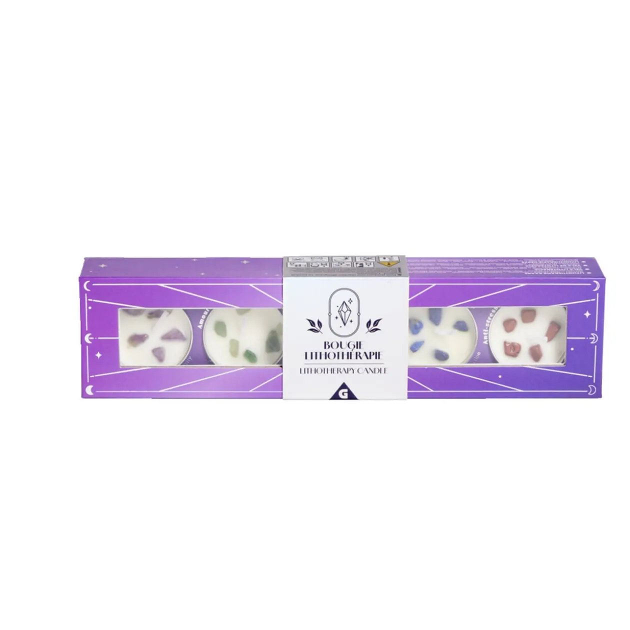 Coffret de 5 bougies chauffe plat lithothérapie