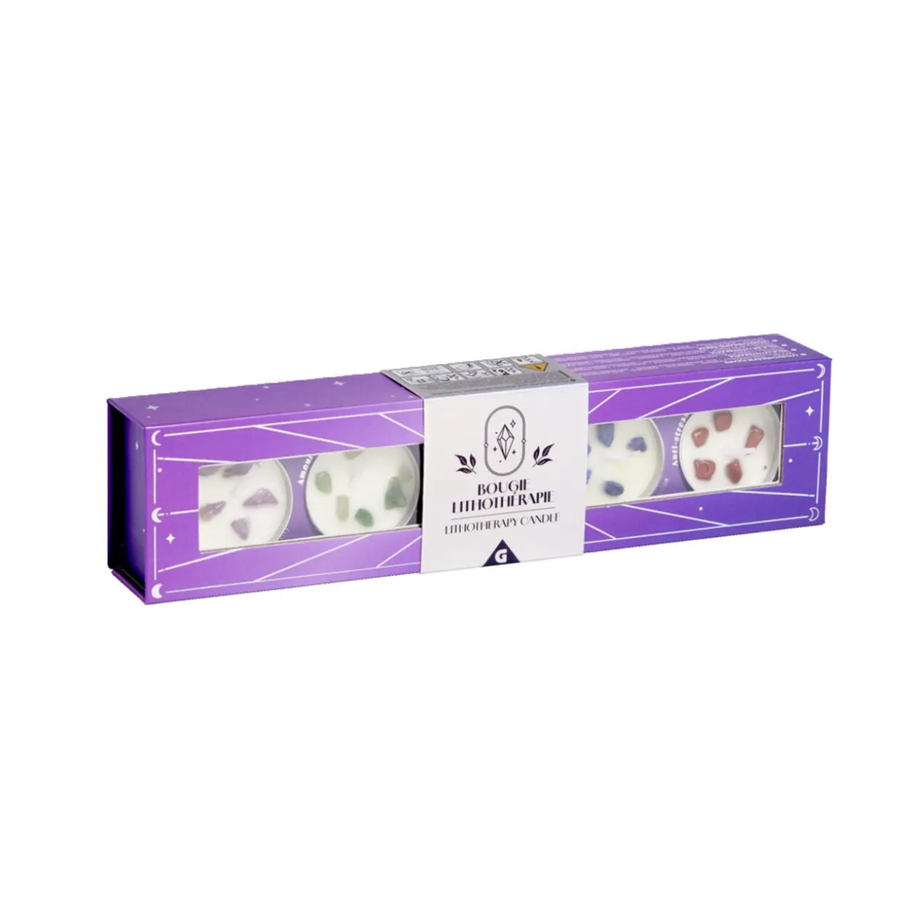 Coffret de 5 bougies chauffe plat lithothérapie