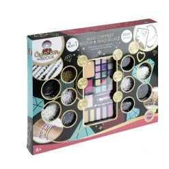 Coffret maxi 2en1 fabrique à bijoux perles et maquillage 36x47cm < Gifi Outlet