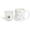 Coffret mug 33cl et bougie motif main blanc et noir