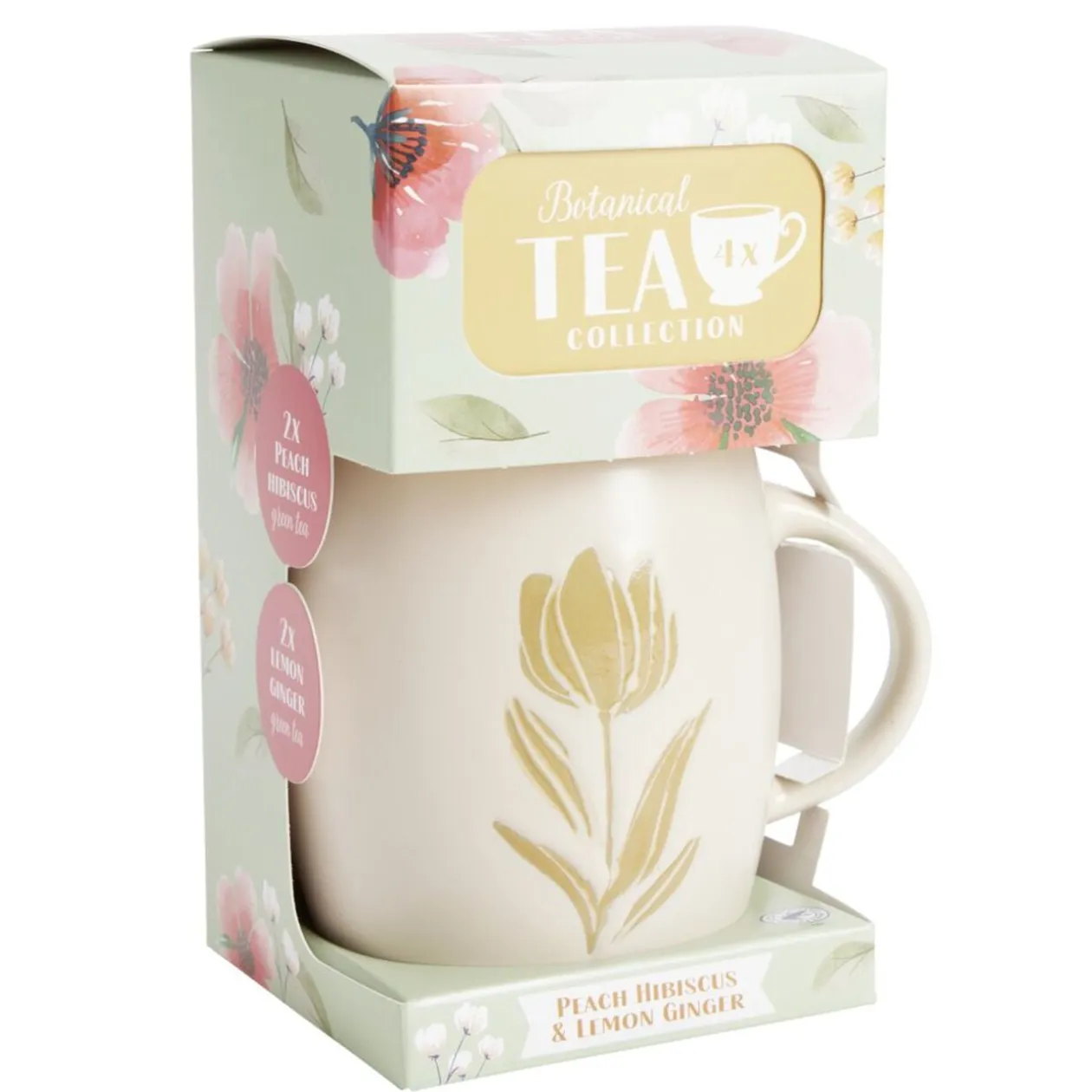 Coffret mug 330 ml avec 4 sachets de thé (3 modèles)