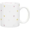 Coffret mug 330ml et tote bag coeur blanc et rose