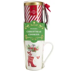 Coffret mug Noël 330ml avec biscuits et boîte métallique (3 modèles)