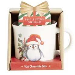Coffret mug Noël 330ml motif mignon avec biscuits (3 modèles)
