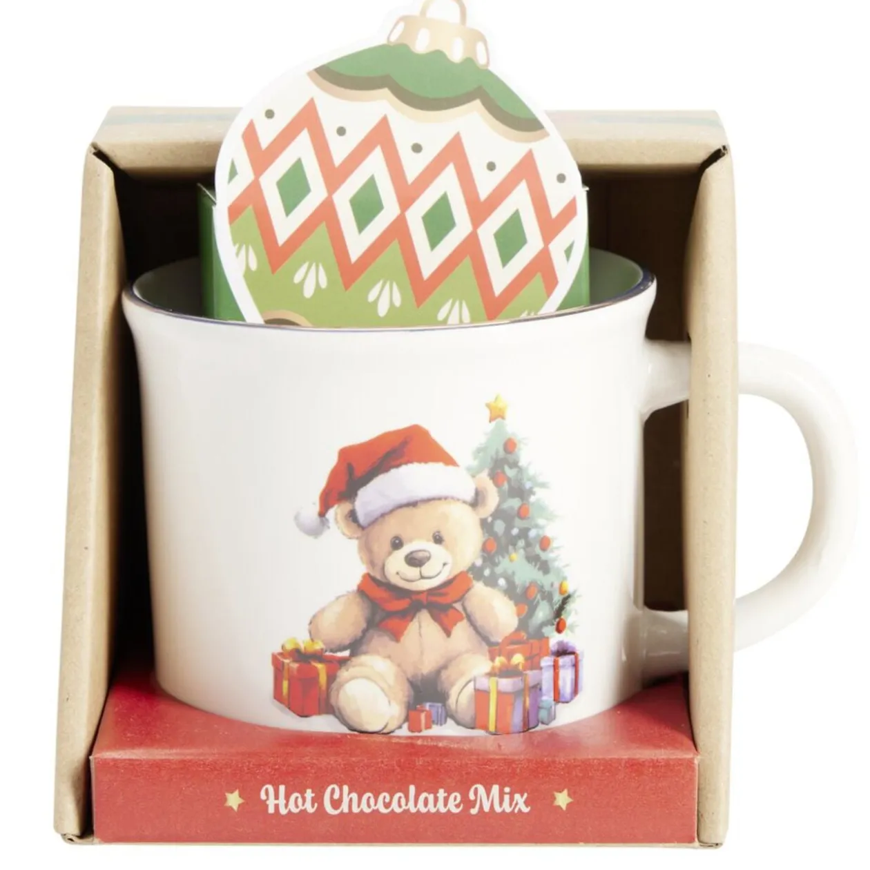 Coffret mug Noël 330ml motif mignon avec biscuits (3 modèles)