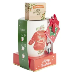 Coffret mug Noël 330ml motif traditionnel avec biscuits (3 modèles)