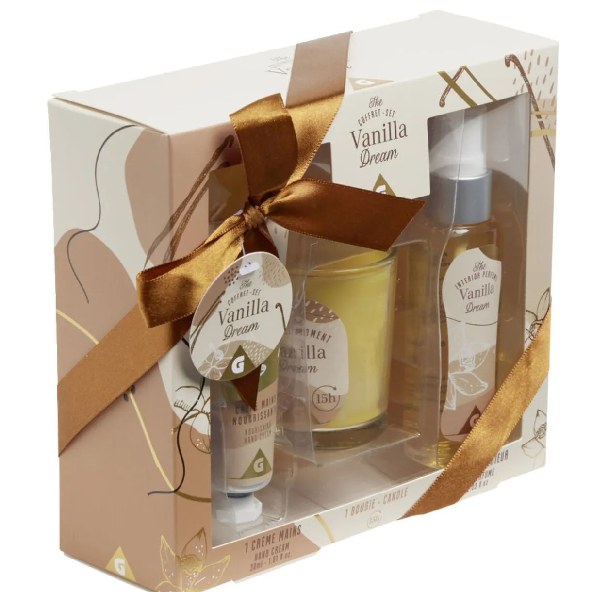 Coffret senteur avec bougie/crème mains/parfum d'intérieur < Gifi Outlet