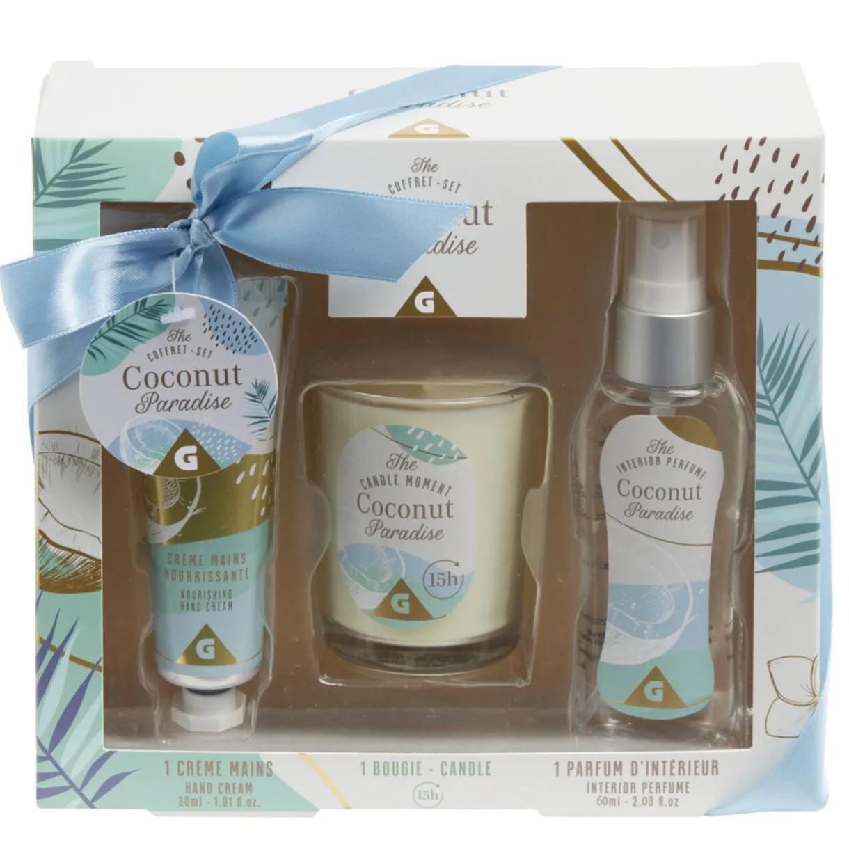 Coffret senteur avec bougie/crème mains/parfum d'intérieur < Gifi Outlet