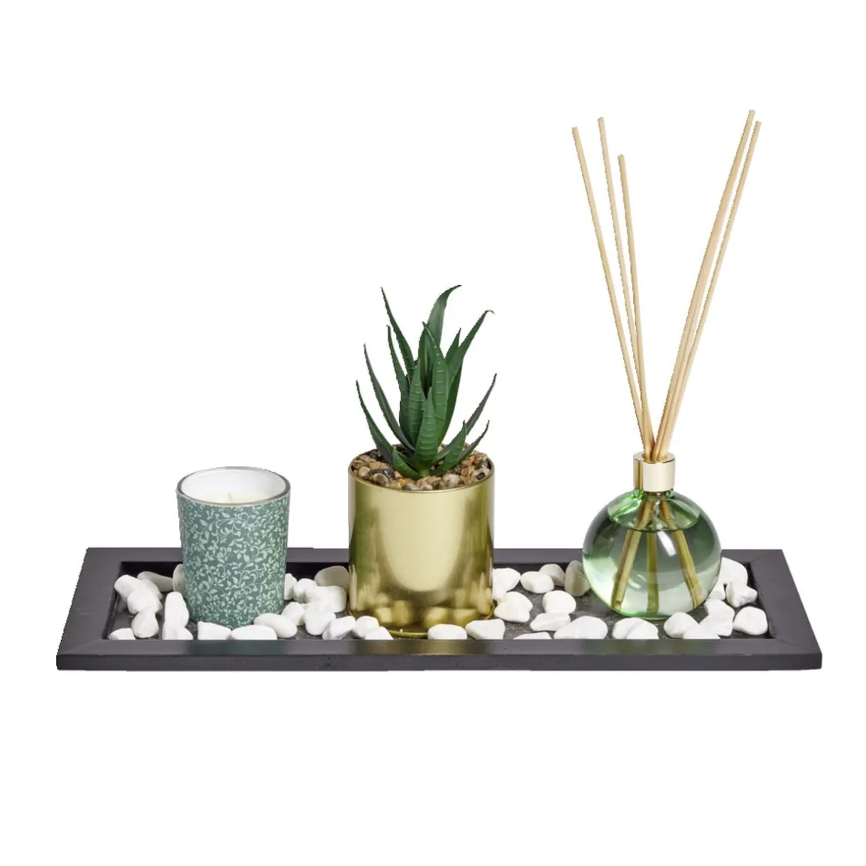 Coffret senteur bougie/plateau/diffuseur/plante artificielle < Gifi New