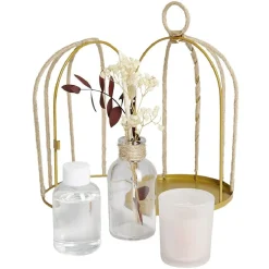 Coffret senteur cage corde fleur séchée rose Ø14xH24cm < Gifi Online