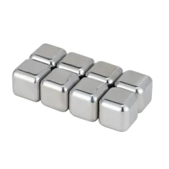 Coffret whisky 2 verres 8 glaçons inox 2 sous-verres et 1 pince 13 pièces