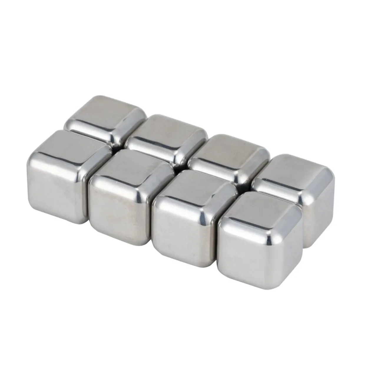 Coffret whisky 2 verres 8 glaçons inox 2 sous-verres et 1 pince 13 pièces