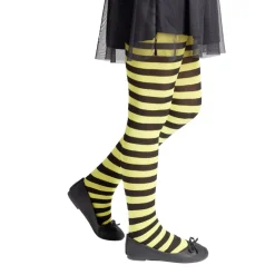 Collant enfant motif abeille rayure jaune et noir Taille unique L65cm