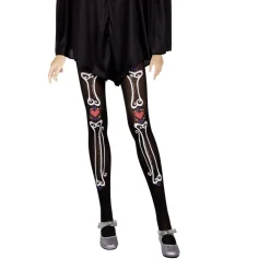 Collant squelette adulte jour des mort noir et blanc Taille unique