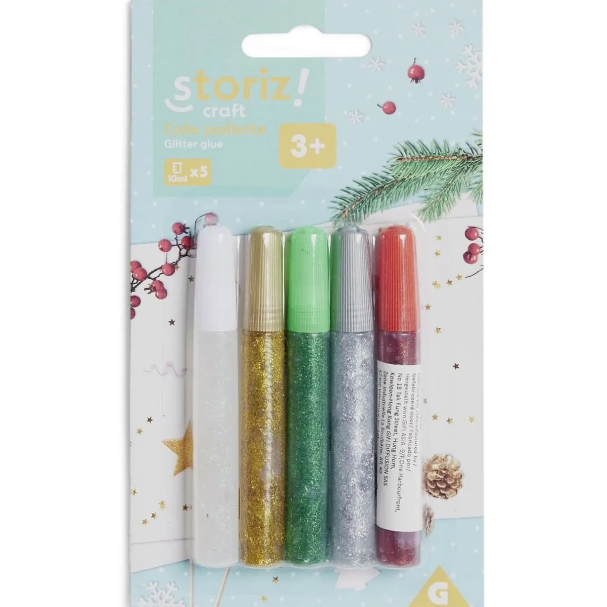 Colle colorée pailletée 10ml x5 < Gifi Discount