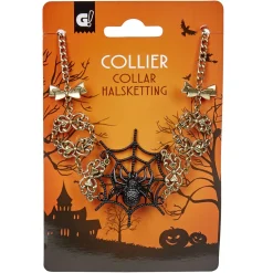 Collier araignée Halloween métal noir doré < Gifi Online