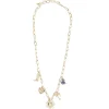 Collier avec pampilles soleil métal doré L20cm