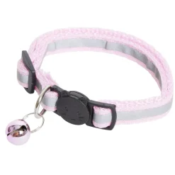Collier pour chat réfléchissant ajustable avec clochette L30cm (4 modèles)