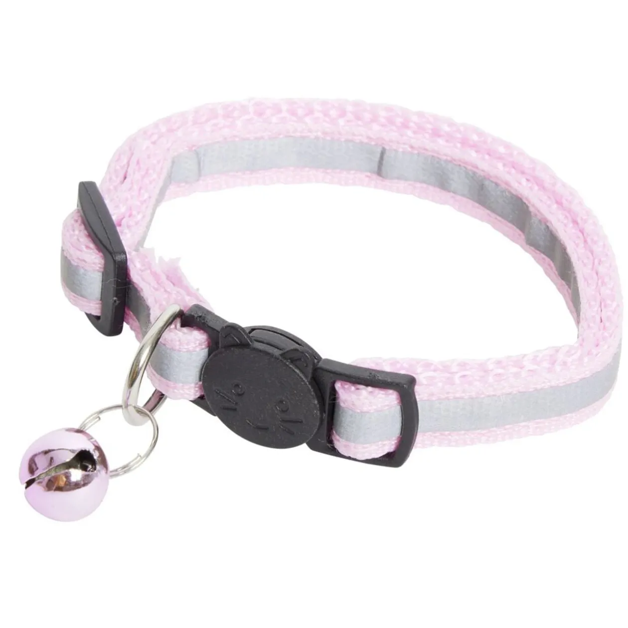 Collier pour chat réfléchissant ajustable avec clochette L30cm (4 modèles)