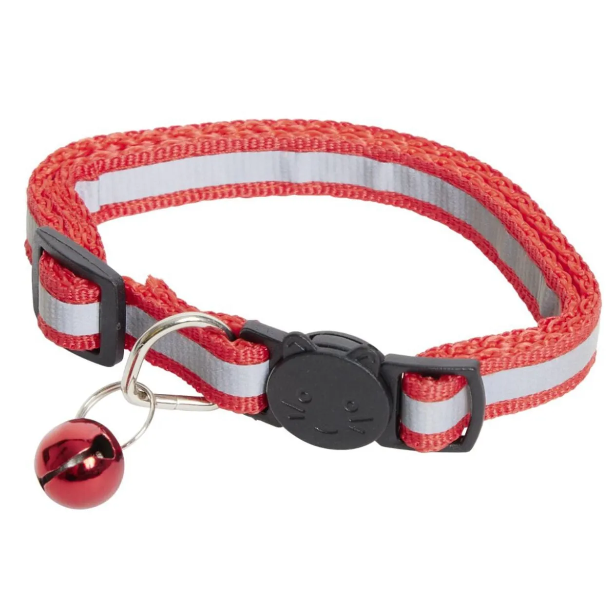 Collier pour chat réfléchissant ajustable avec clochette L30cm (4 modèles)