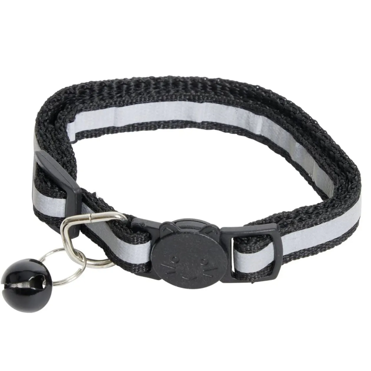Collier pour chat réfléchissant ajustable avec clochette L30cm (4 modèles)