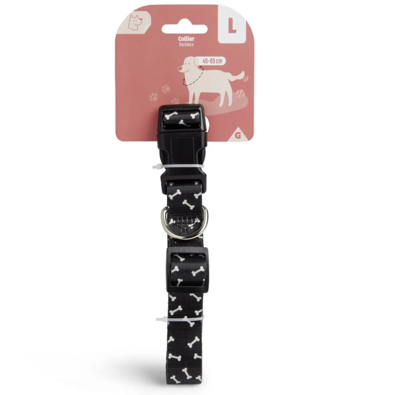 Collier pour chien 45/65cm noir Taille L