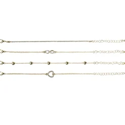 Collier x4 fantaisie coeur métal doré Ø16cm < Gifi Best