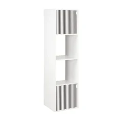 Colonne Adam 4 cases 2 portes en bois blanc L30xP29,5xH120cm < Gifi Outlet