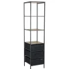 Colonne de rangement salle de bain 3 étagères 3 tiroirs métal noir 40x40xH167cm < Gifi Clearance