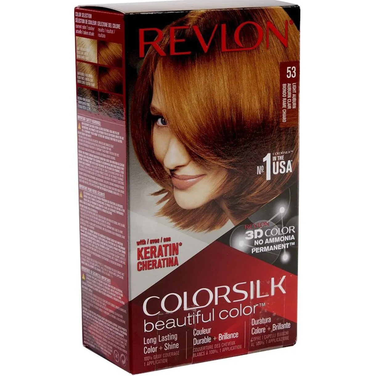 Coloration cheveux Auburn classique Keratine 53 Revlon < Gifi Hot