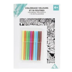 Coloriage velours avec 10 feutres < Gifi Clearance
