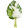 Composition florale artificielle monstera et bouquet blanc 20x13xH36cm < Gifi Online