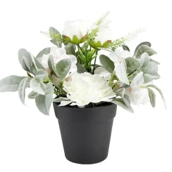 Composition florale artificielle pot pivoine/hortensia/oreille d'ours < Gifi Sale