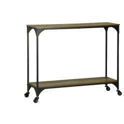 Console Detroit bois métal noir et marron 80x30xH72 cm < Gifi Hot