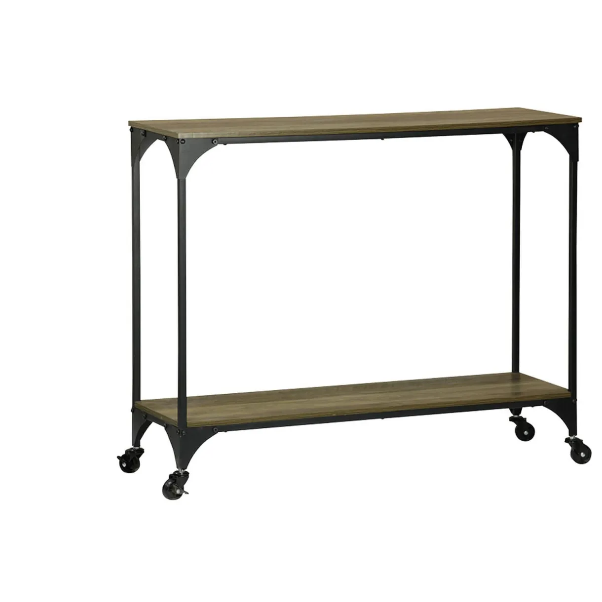 Console Detroit bois métal noir et marron 80x30xH72 cm < Gifi Hot