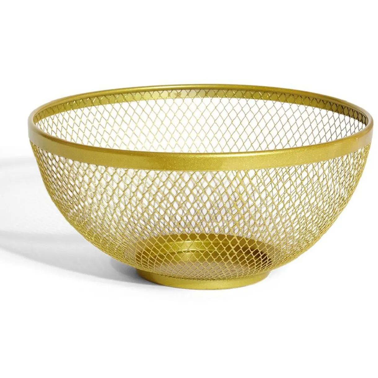 Corbeille à fruits en métal maillage doré Ø26xH13cm < Gifi Discount