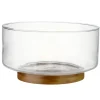 Corbeille à fruits en verre avec base en bambou Ø23xH13cm < Gifi Hot