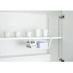 Corbeille à suspendre en métal blanc L.32 cm